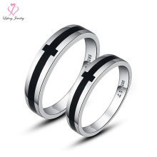 Latest Price Newest Design Italian Cute Without Stone Cross 925 Silver Magnetic Couple Ring